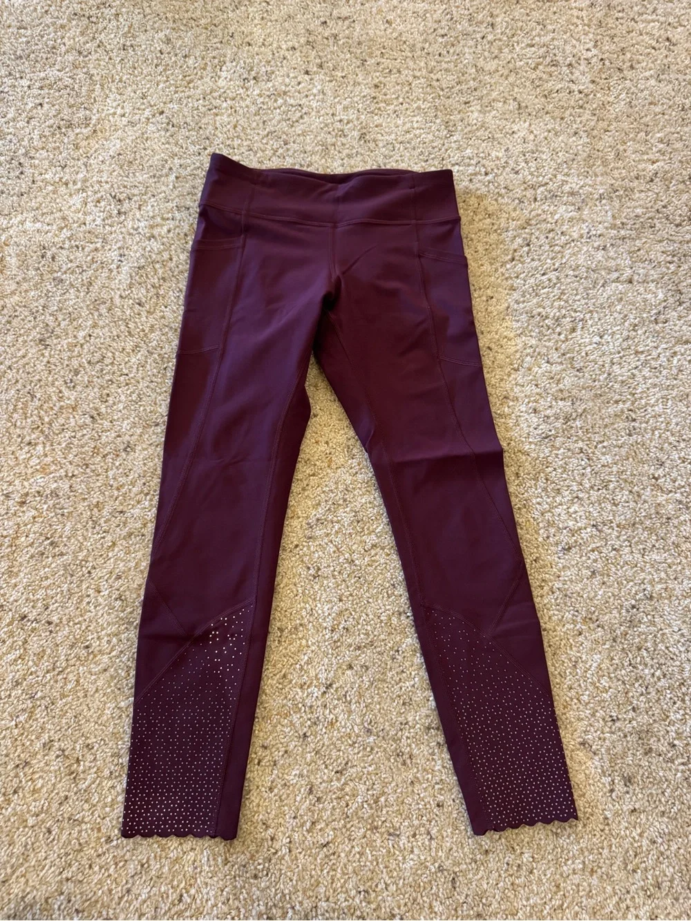Wine Maroon lululemon tight stuff tight size 6 leggings